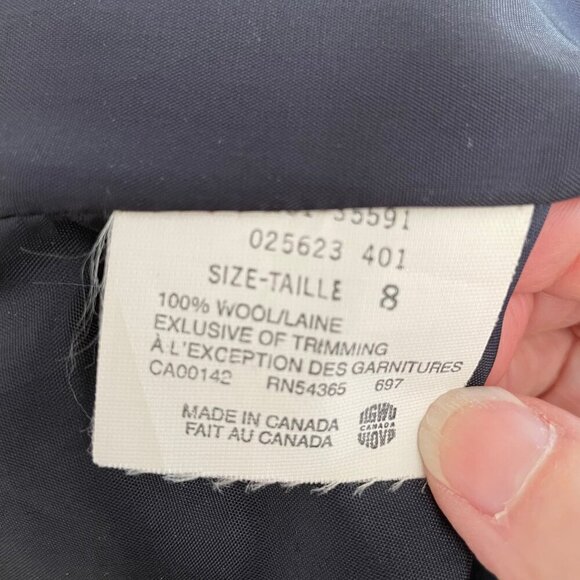 Peter Nygard Pure New Wool Classic Sleeveless Sheath Midi Dress Navy Blue Sz 8 - Picture 9 of 10